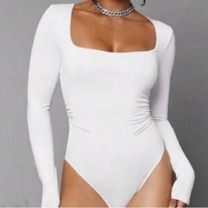 white long sleeve bodysuit
